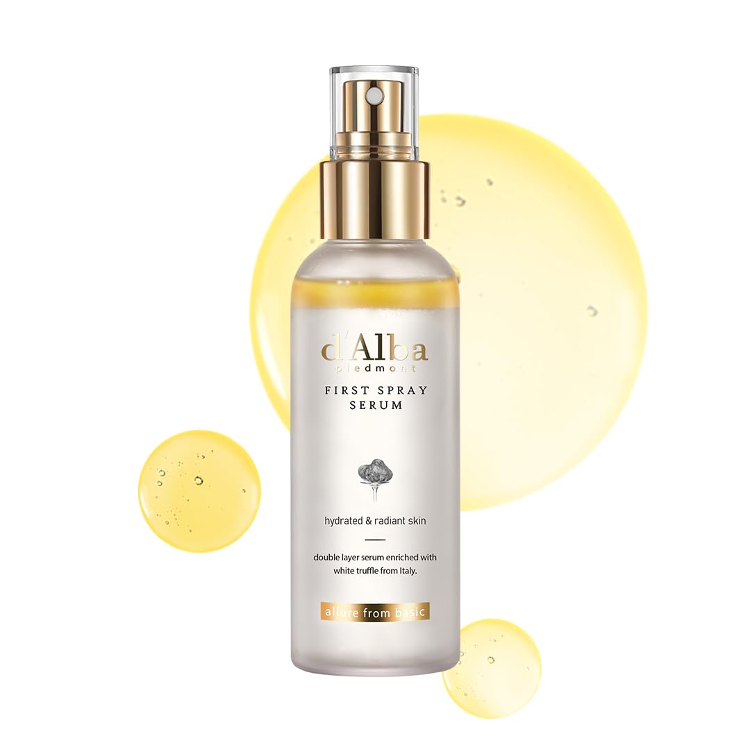 d’alba Piedmont Italian White Truffle First Spray Serum, Vegan Skin Care, Light-weight Face Moisturizer, Glow Serum for Radiant Skin, Non Comedogenic, All In One Mist, Korean Skin Care (3.38 fl oz.)