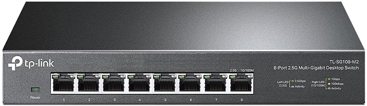 TP-Link TL-SG108-M2 | 8 Port Multi-Gigabit Unmanaged Network Switch, Ethernet Splitter | 2.5G Bandwidth | Plug & Play | Desktop/Wall-Mount | Fanless Metal Design