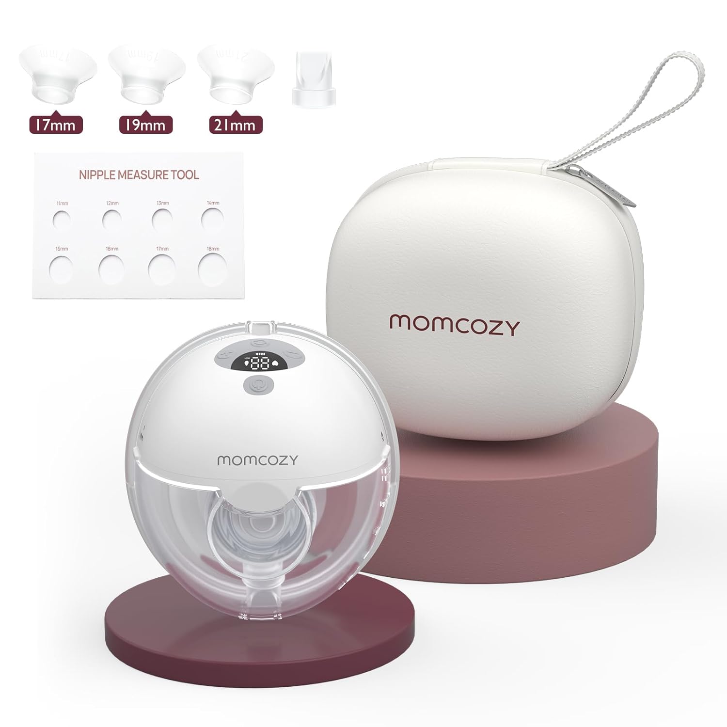 Momcozy Breast Pump Hands Free M5, Wearable Breast Pump of Baby Mouth Double-Sealed Flange with 3 Modes & 9 Levels, Electric Breast Pump Portable – 24mm, 1 Pack Quill Gray