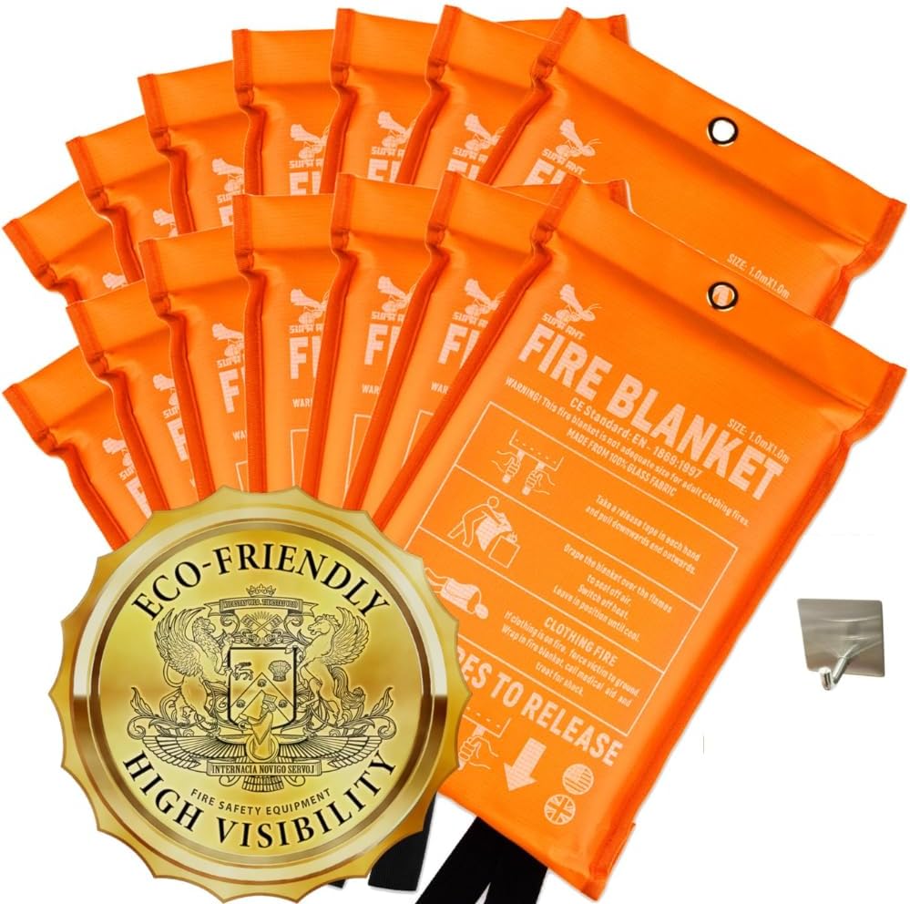 Supa Ant Fire Blanket – USA Assembled & Certified Survival Gear – Award Winning Fire Suppression Survival Kits – Emergency Fire Blanket – Fiberglass Blanket – Fire Blanket for Home – 40” Pack of 14