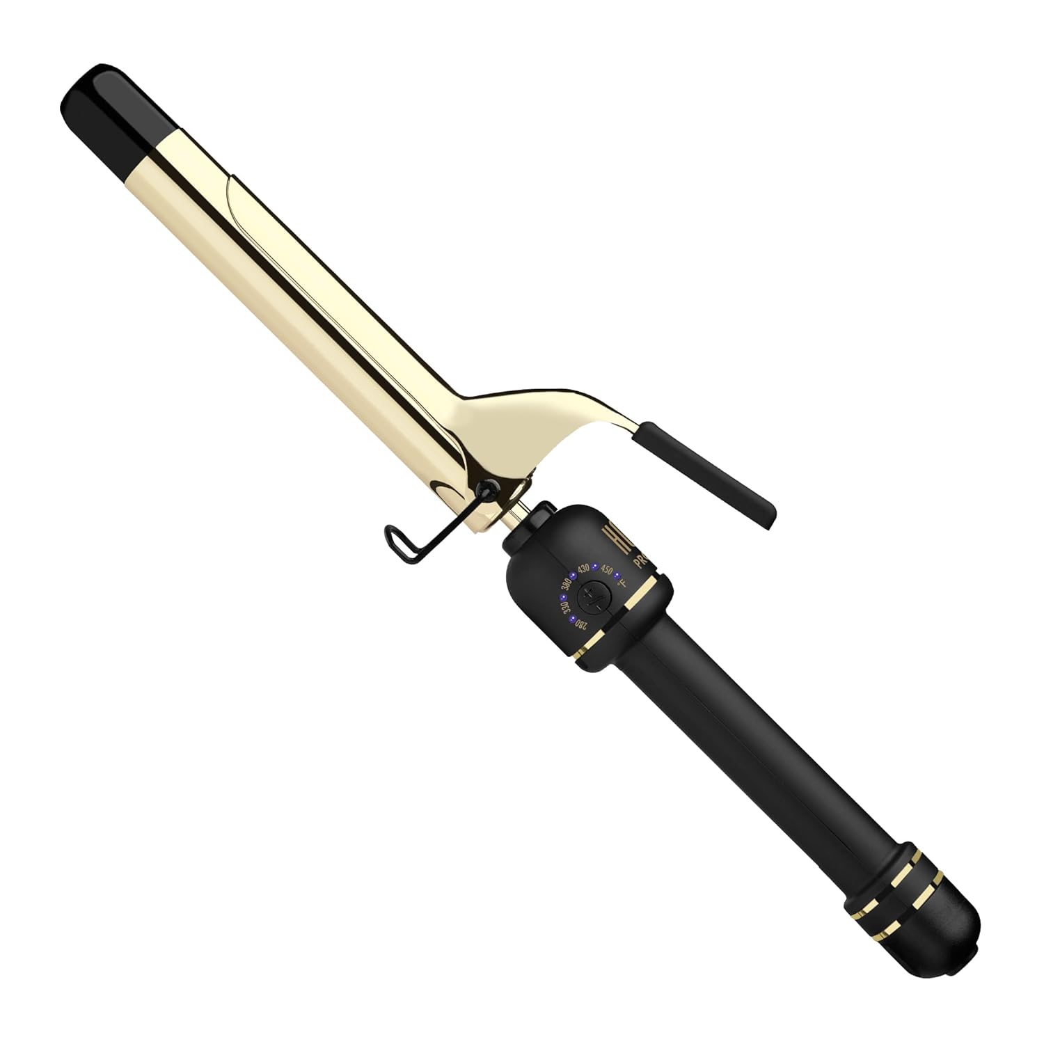 HOT TOOLS New and Improved 24K Gold Professional 1″ Extended Barrel Curling Iron with Clamp for Bouncy Curls | 24K Gold Technology for Long-Lasting Results & Longer Barrel for Easy Styling