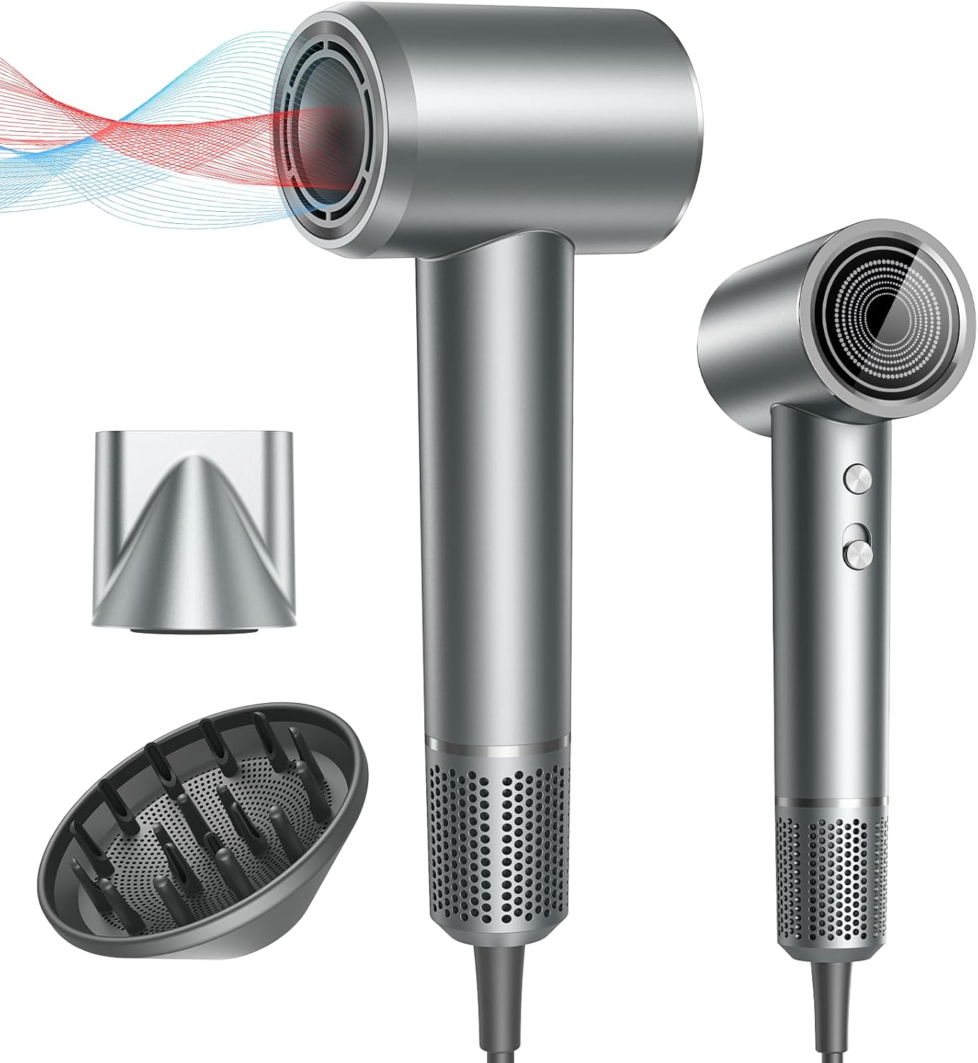 Hair Dryer, Professional Ionic Hair Dryer for Fast Drying, High Speed Hair Blow Dryer with Diffuser for Home Salon Travel, Constant Temperature Hair Care Without Hair Damage