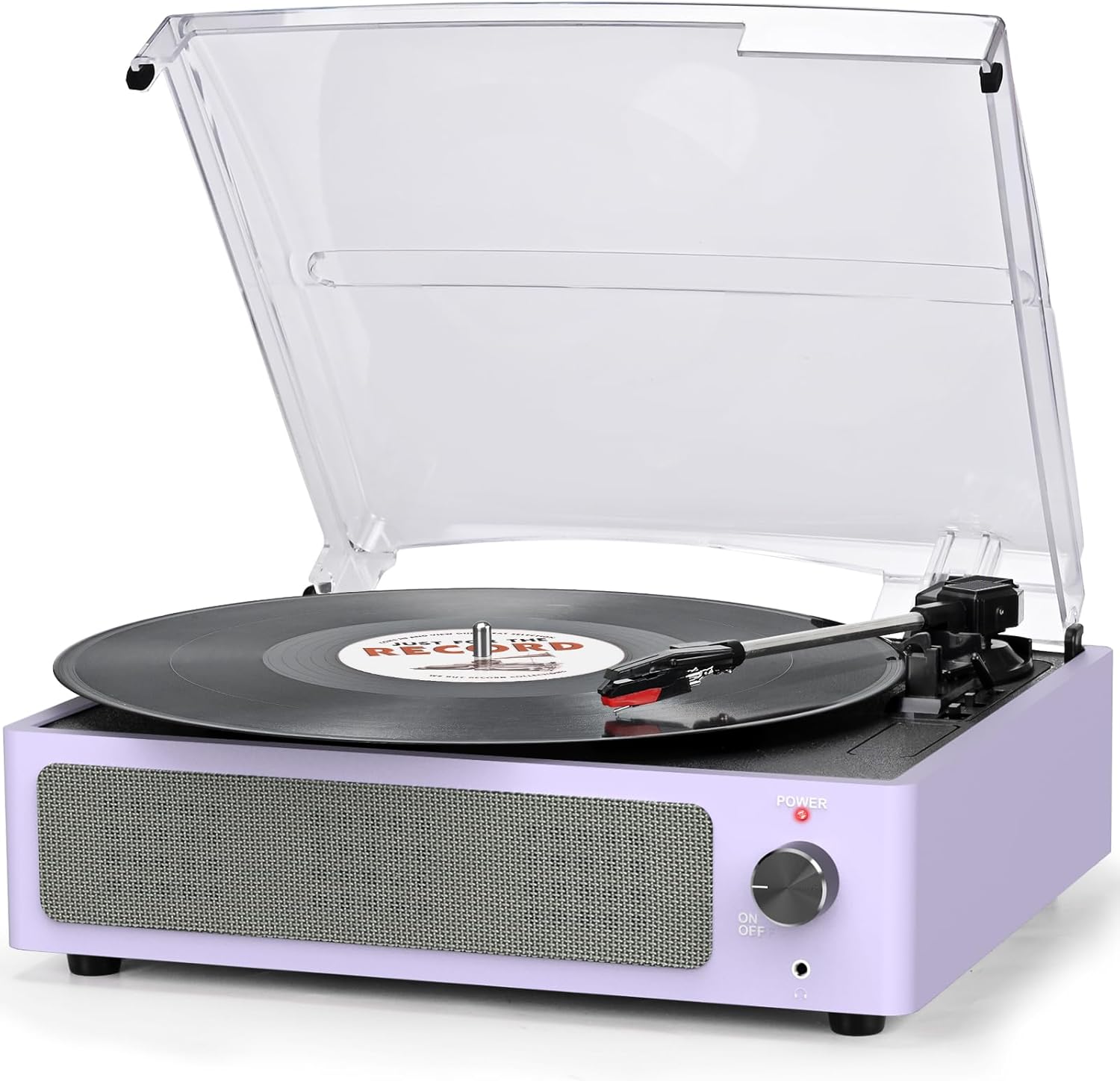 Record Player for Vinyl Turntable for Vinyl Records with Speakers Belt-Driven Turntable 3-Speed 3 Size 33 1/3 45 78 RPM Wireless Playback Headphone AUX-in RCA Line LP Vinyl Players Auto Stop Purple