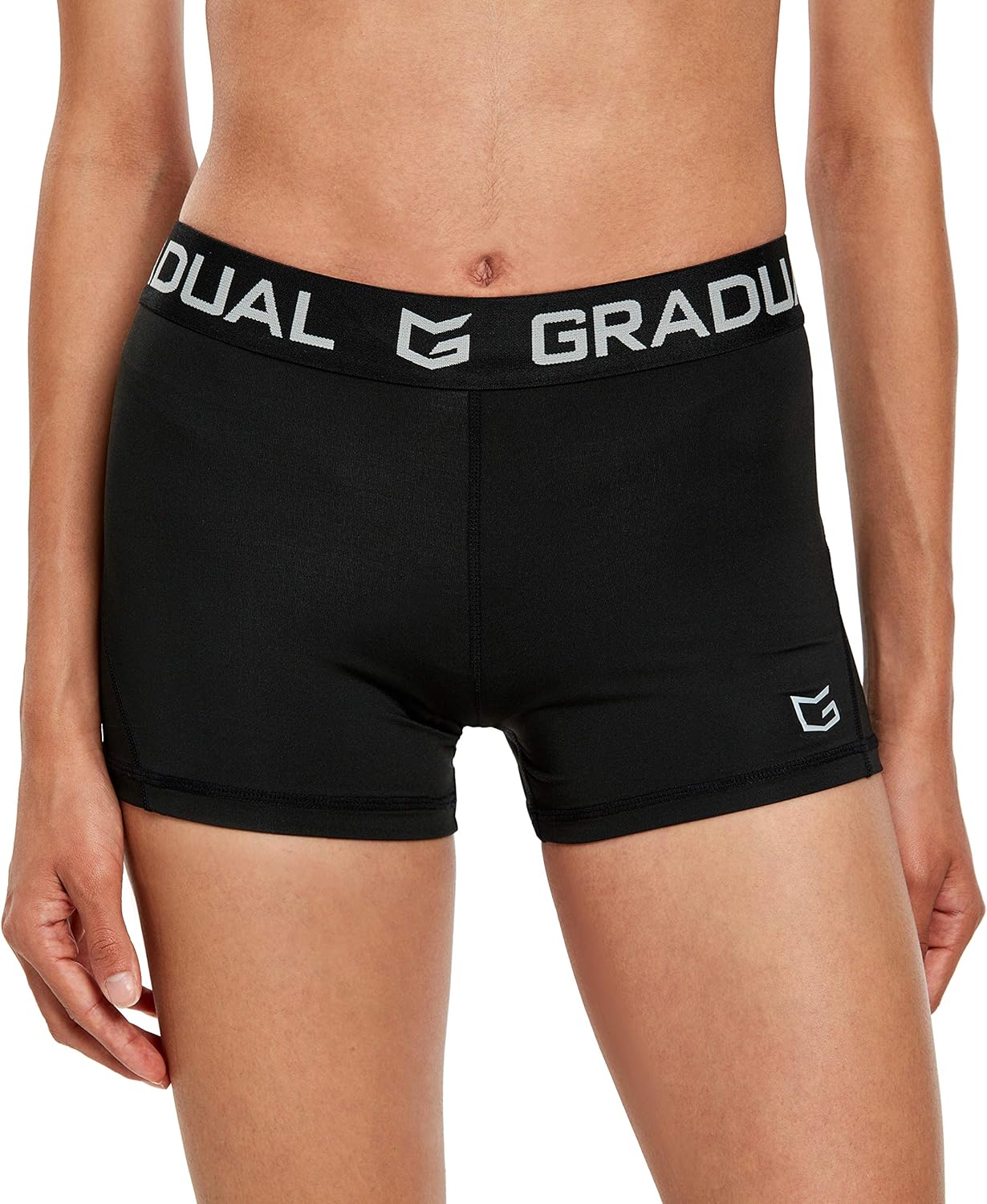 G Gradual Women’s Spandex Compression Volleyball Shorts 3″ /7″ Workout Pro Shorts for Women