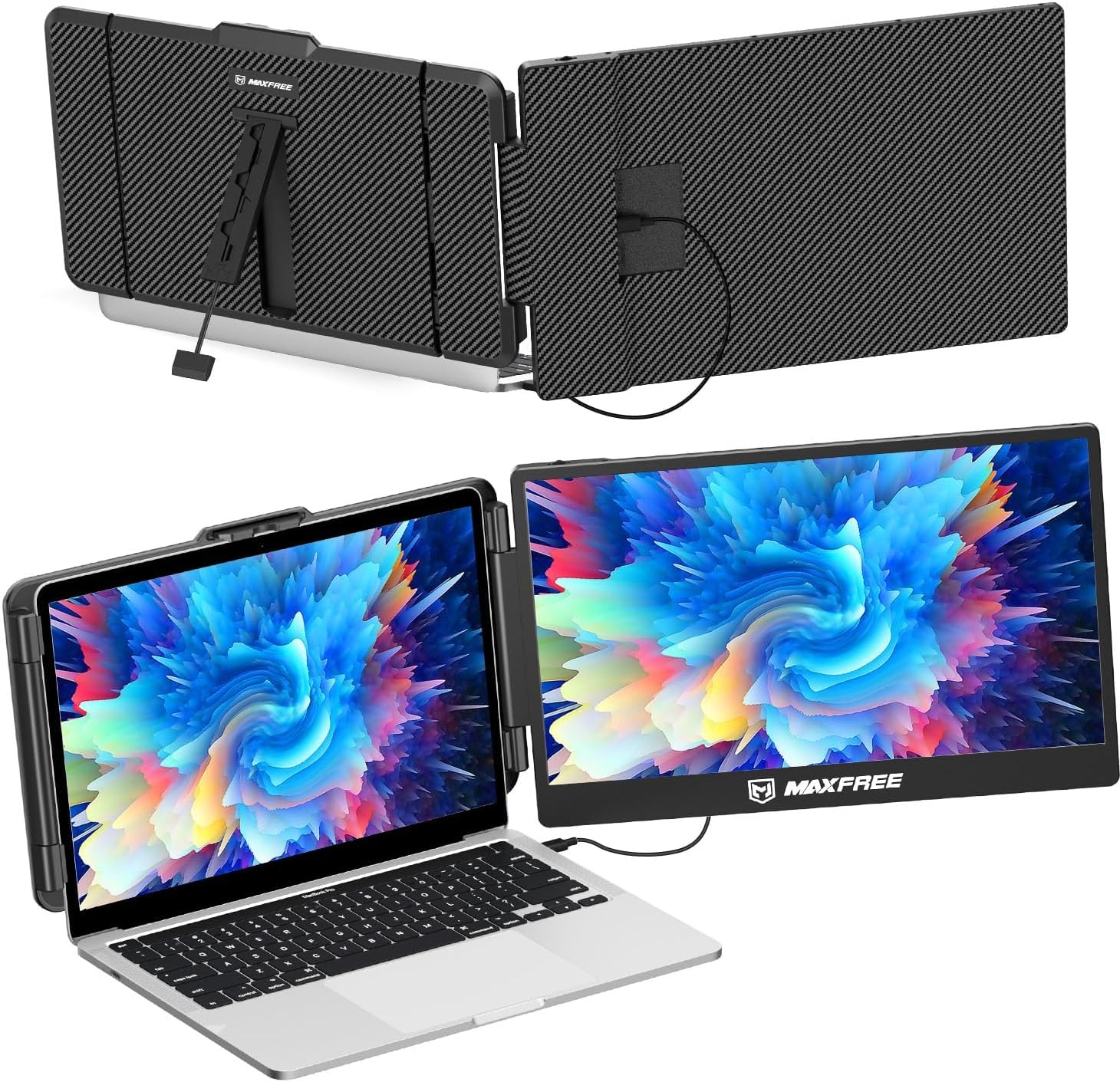 S1 Laptop Screen Extender – 14” Laptop Monitor Extender Dual Screen Plug & Play, 1080P FHD Portable Monitor for 13-17” Laptops, Compatible with macOS/Windows/Dex/Android/Switch/PS5