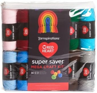 Red Heart Super Saver Mega Yarn Craft Kit for Crochet & Knitting & Amigurumi Projects