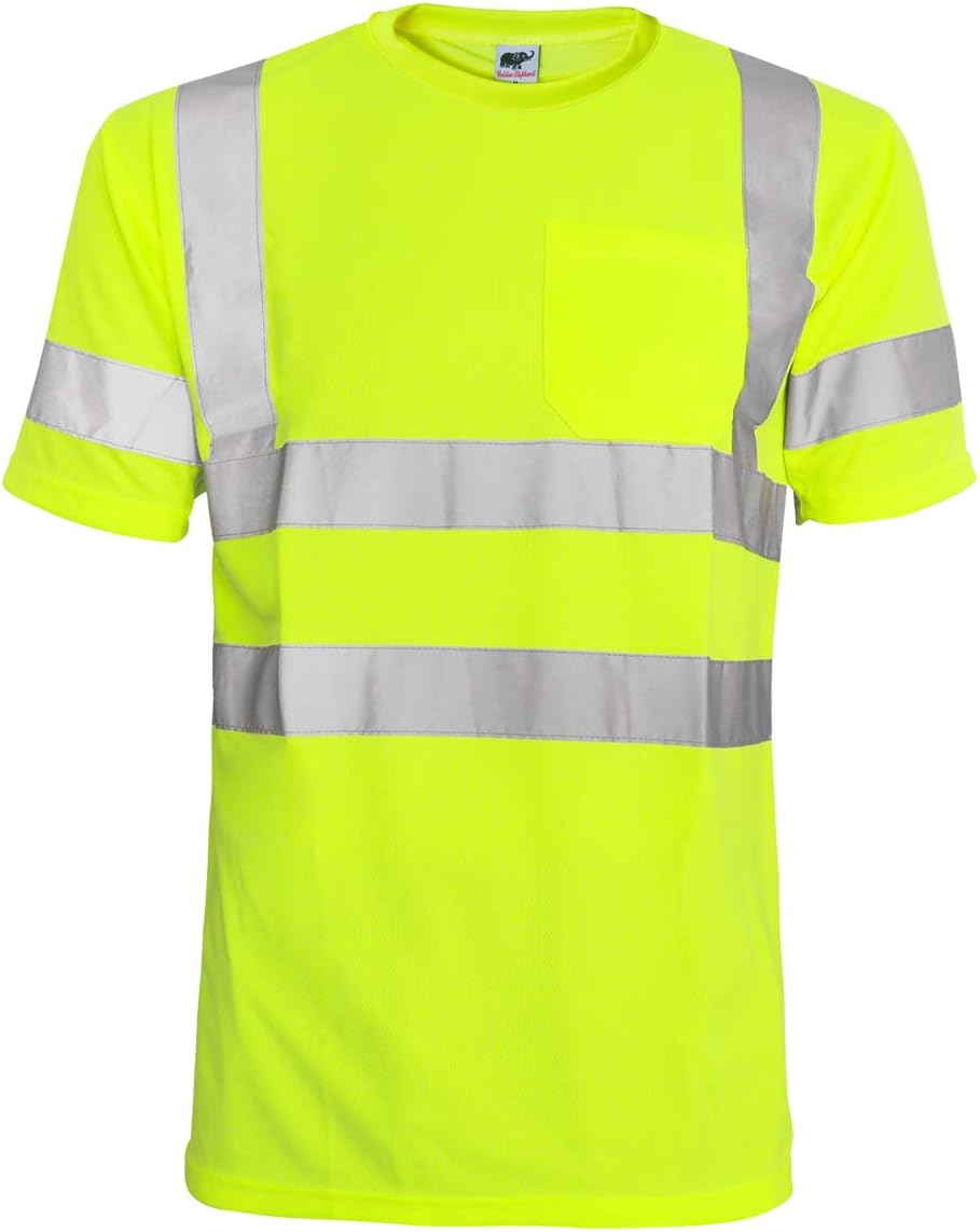 L&M® Hi Vis T Shirt ANSI Class 3 Reflective Safety Lime Orange Short Long Sleeve HIGH Visibility