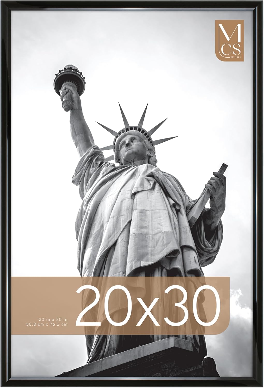 MCS Trendsetter 20×30 Poster Frame Black High-Gloss, Vertical & Horizontal Wall Hanging Large Picture Frame for Photos, Posters & Art Prints (1-Pack)