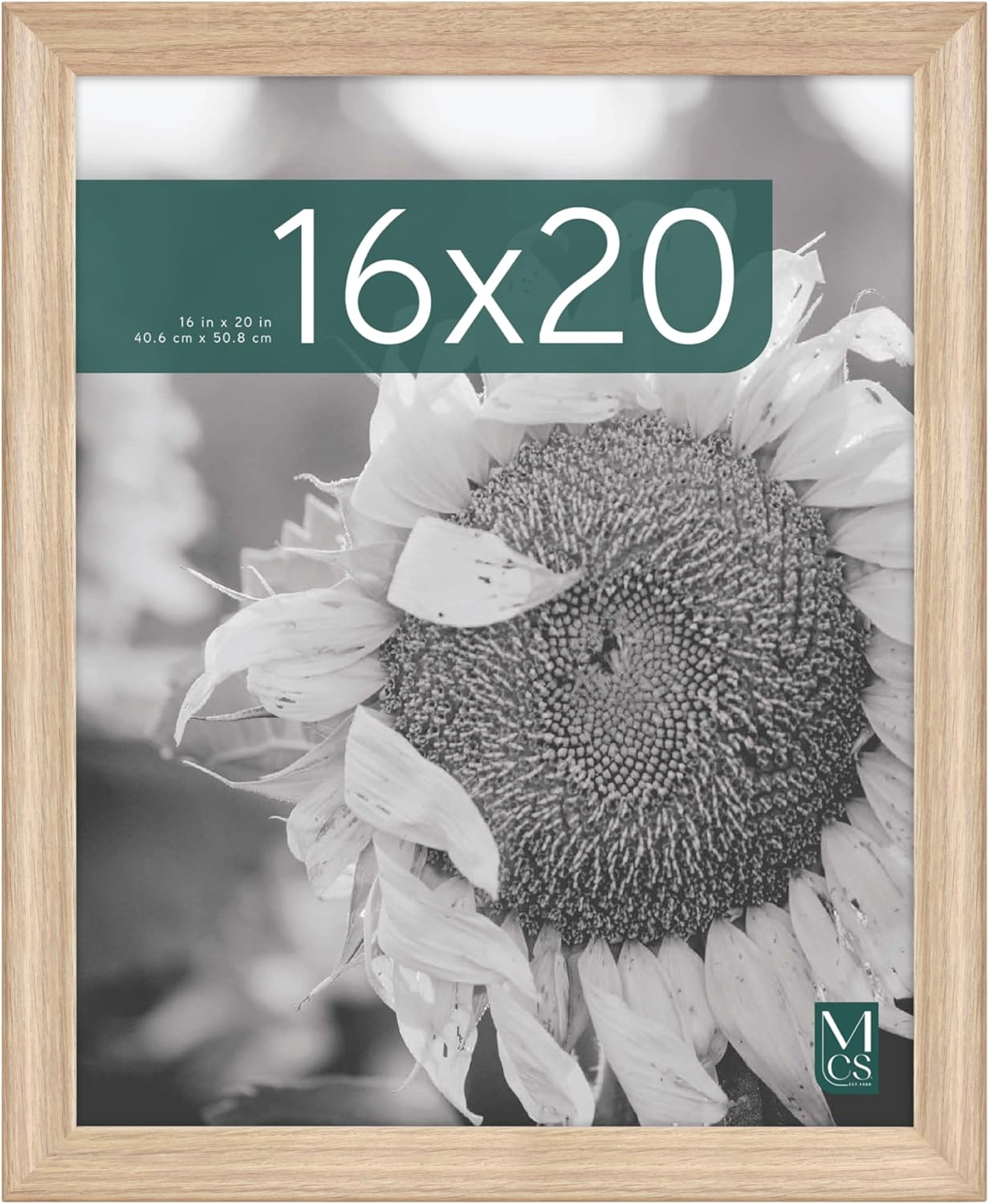 MCS Studio Gallery Classic 16×20 Poster Frame Natural Woodgrain, Vertical & Horizontal Wall Hanging Large Picture Frame for Photos, Posters & Art Prints (1-Pack)